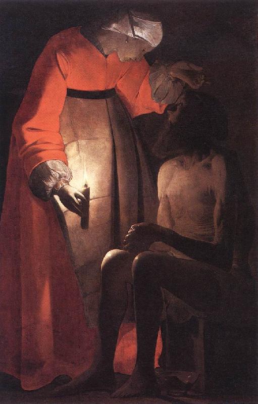 LA TOUR, Georges de Woman Catching Fleas